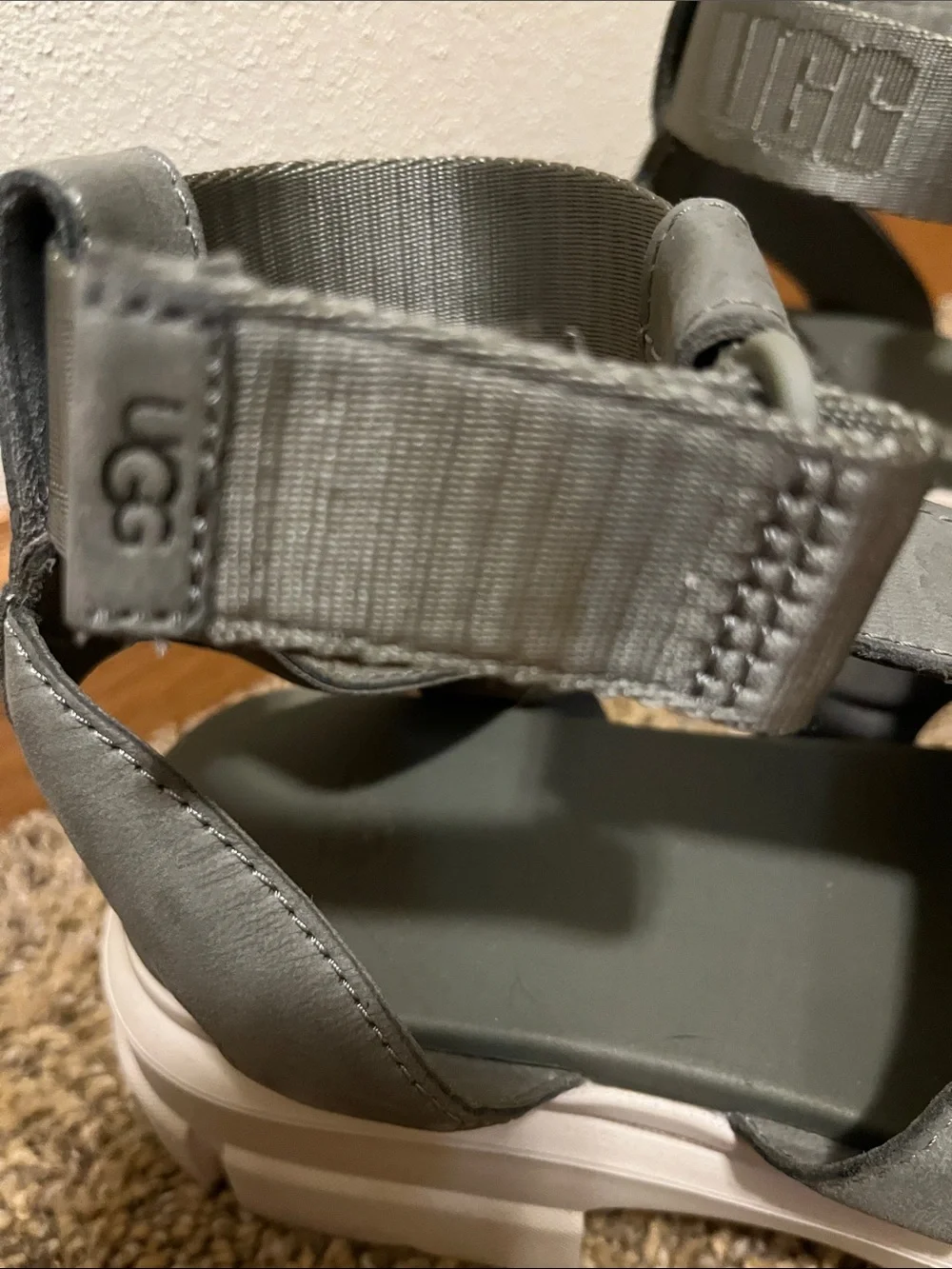 UGG Sage Green Strap Platform Sandals